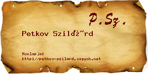 Petkov Szilárd névjegykártya