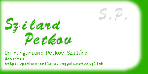 szilard petkov business card